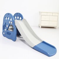 Large Kids Slide Basketball Hoop Indoor Play Slide Set Home Playground - Blue