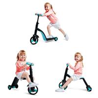 3 in 1 Kids Trike Scooter and Ride Tricycle Balance Bike Kick Scooter with Brake - Blue