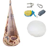 Kids Swing Hammock Pod Chair - Rope Hanging Sensory Seat Nest Indoor Outdoor Use (Brown)