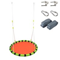 Giant 100CM Flying Saucer Tree Swing Full Set Hardwares for Indoor and Outdoor - Steel Frame