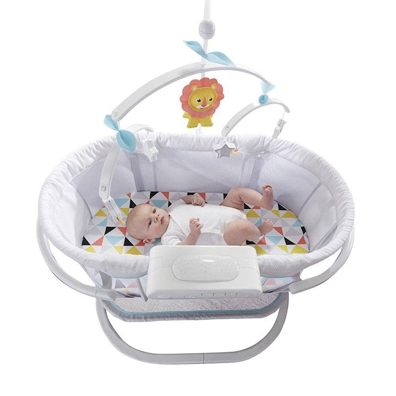 Baby Bassinet Infant Crib With Music Vibration And Lighting