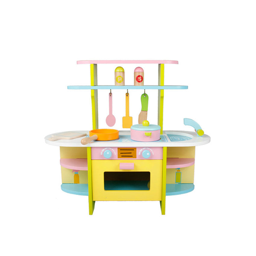 Wooden Pretend Role Play Kitchen Hearth Play Set for Kids Full Set