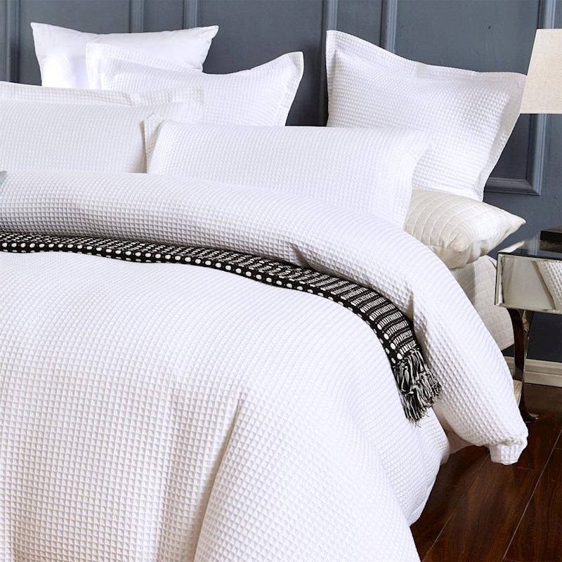 100 Premium Cotton White Large Chunky Waffle Quilt Cover Set Buy