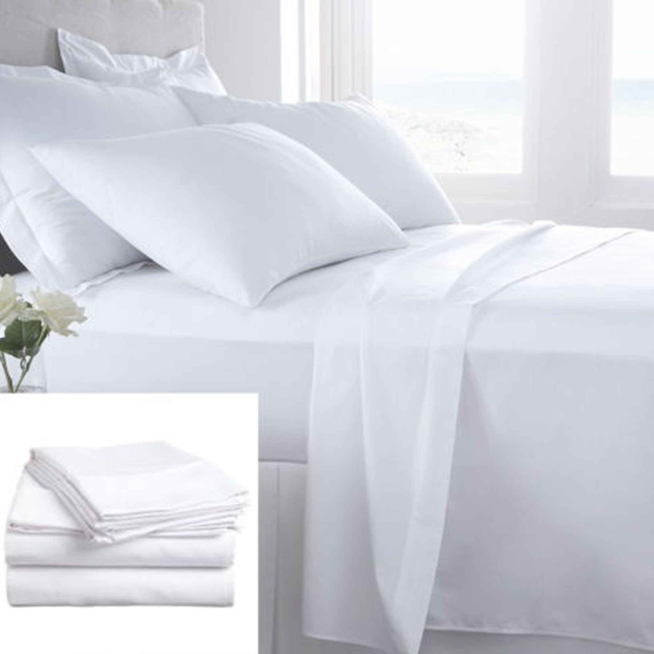 350TC Hotel Quality Plain White Sheet Set Buy Sheet Sets 1067399