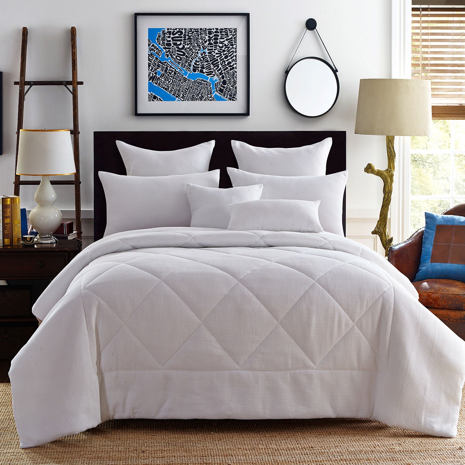 7pcs-100-cotton-white-waffle-comforter-set-buy-quilts-duvets-0785459671796