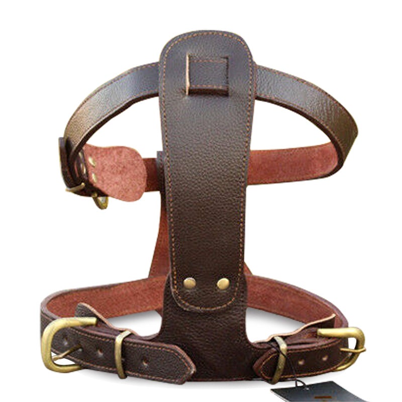 Genuine Ox Leather Large Breed Dog Harness Set | Buy Pet Collars ...