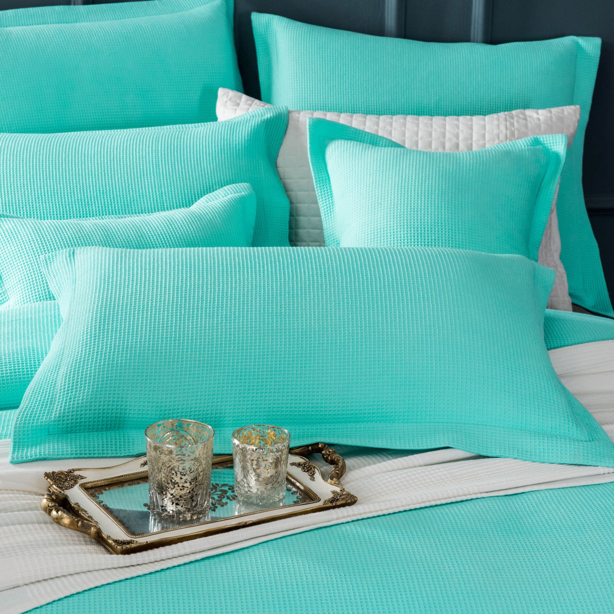 One Pair of 100 Cotton Aqua Waffle Pillowcases Buy Pillowcases 1067749