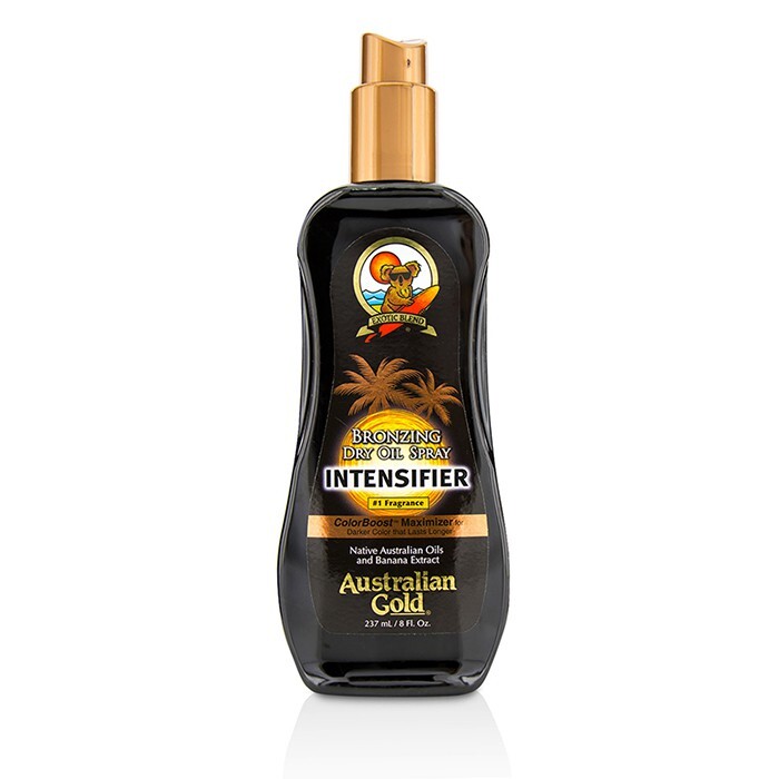 australian gold bronzing intensifier dry oil spray before and after