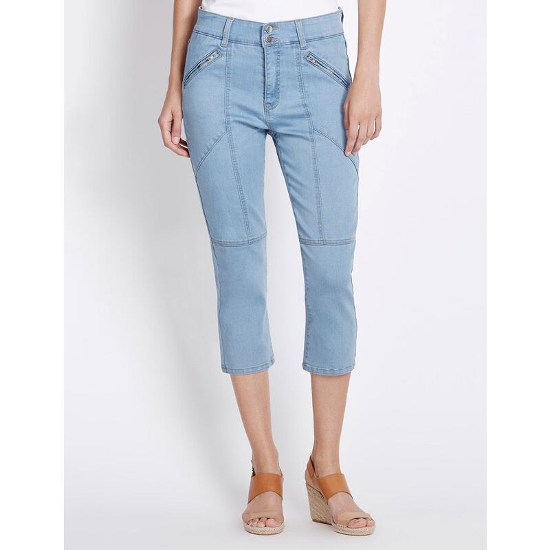 Women's Rockmans Crop Panelled Super Shaper Denim Jean | Buy Pants ...