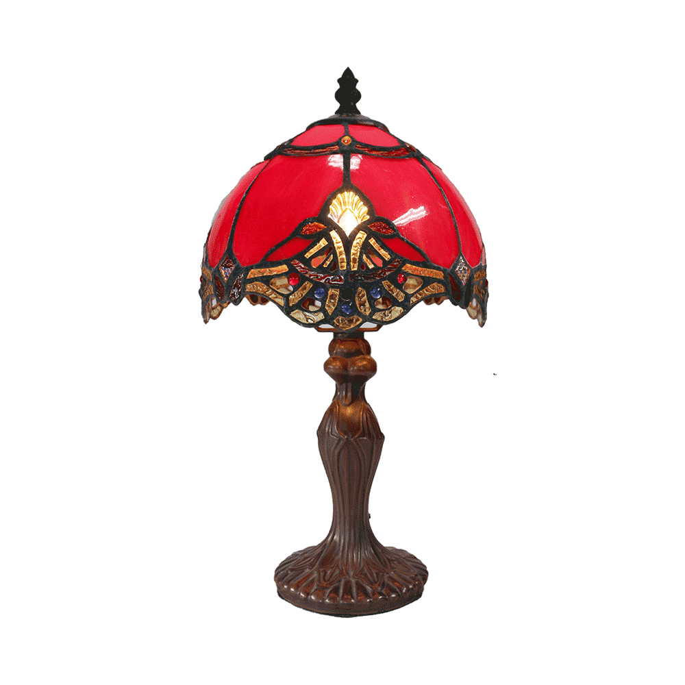 Benita Small Tiffany Table Lamp Red Buy Table & Desk Lamps 9370837200814