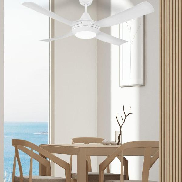 Bondi 52 1320mm Ac Ceiling Fan W 20w Cct Led Light In White Black