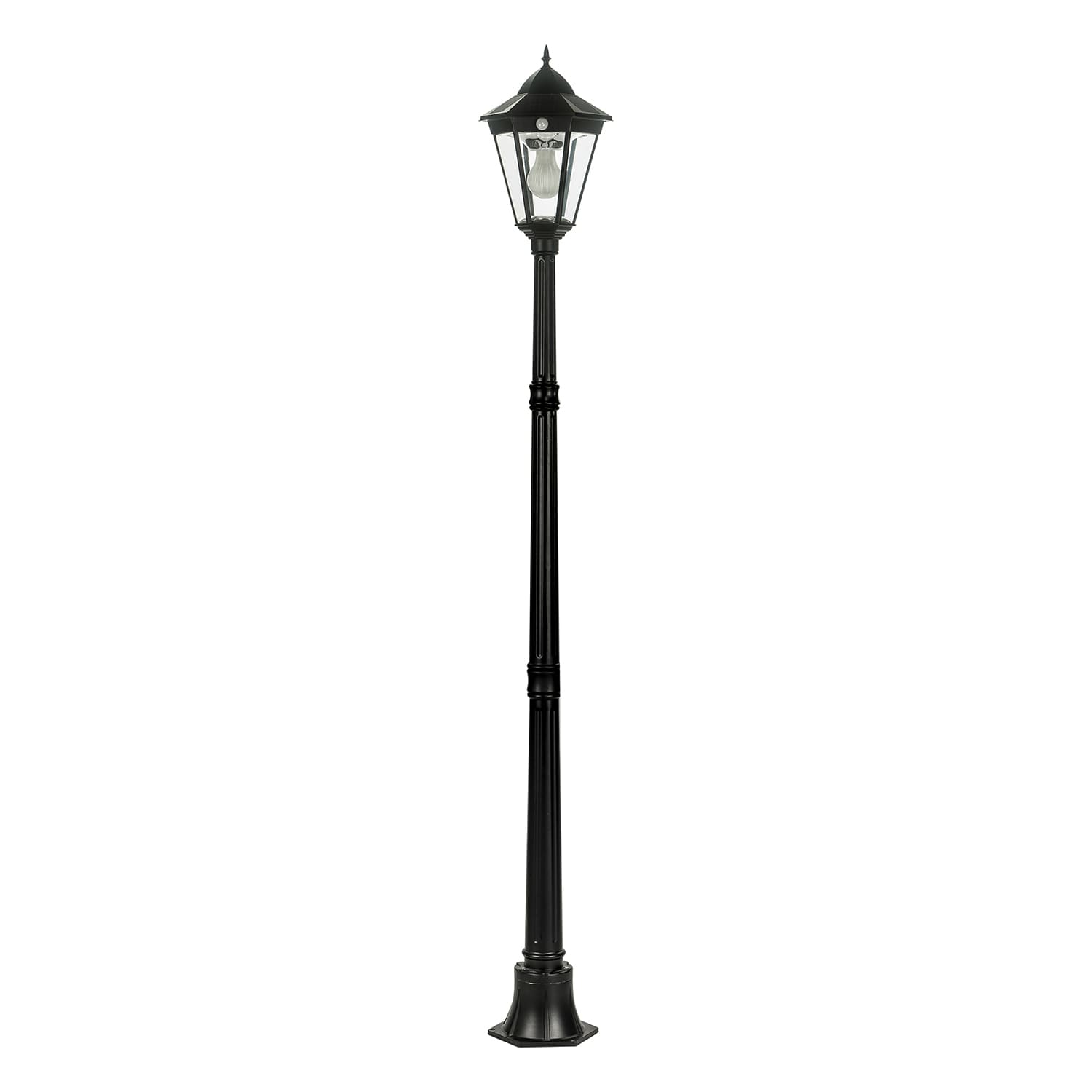 Single Head LED Post Light w/ Motion Sensor 4w in Black (Curved