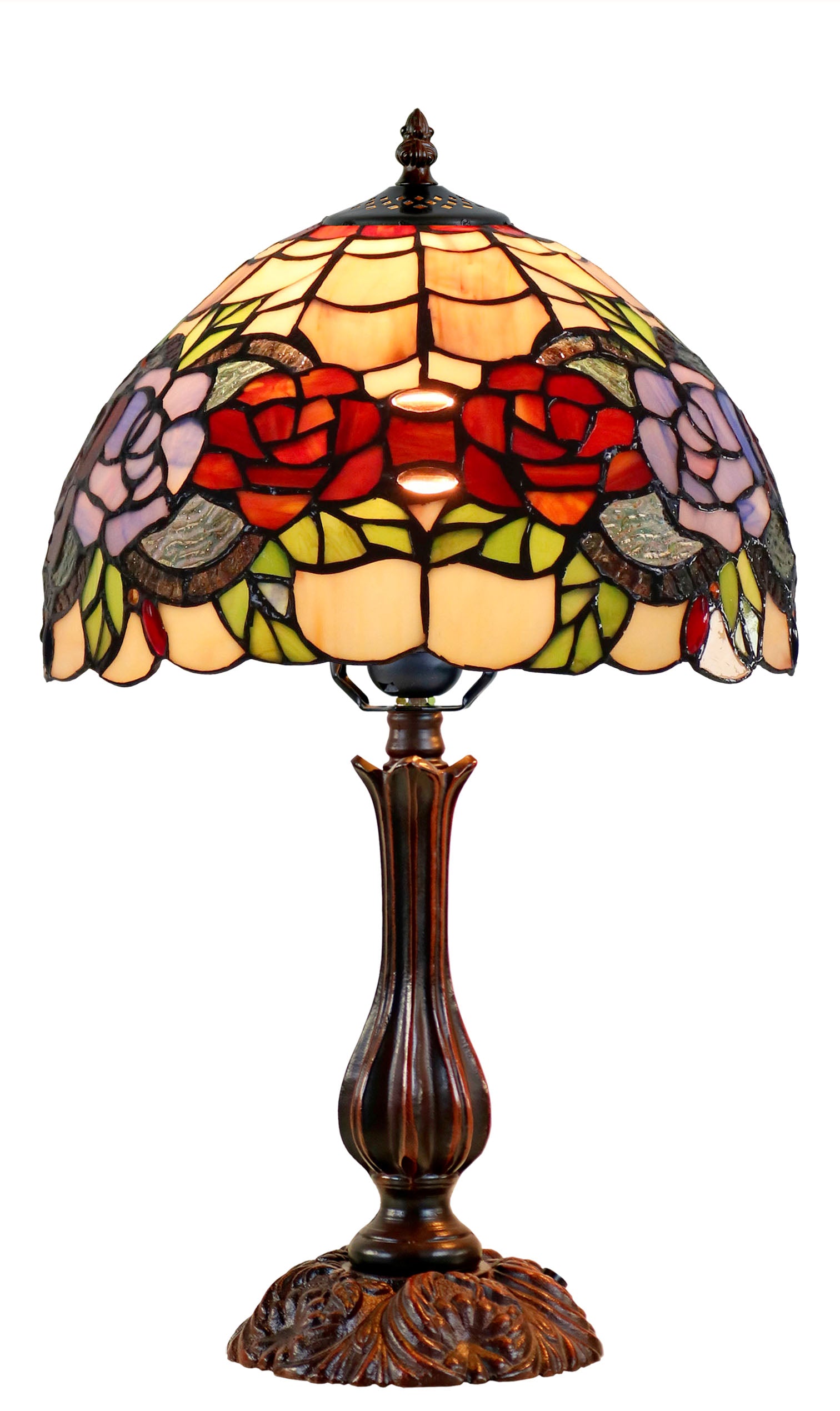 12"Rose Style Leadlight Stained Glass Tiffany Bedside Lamp Buy Table