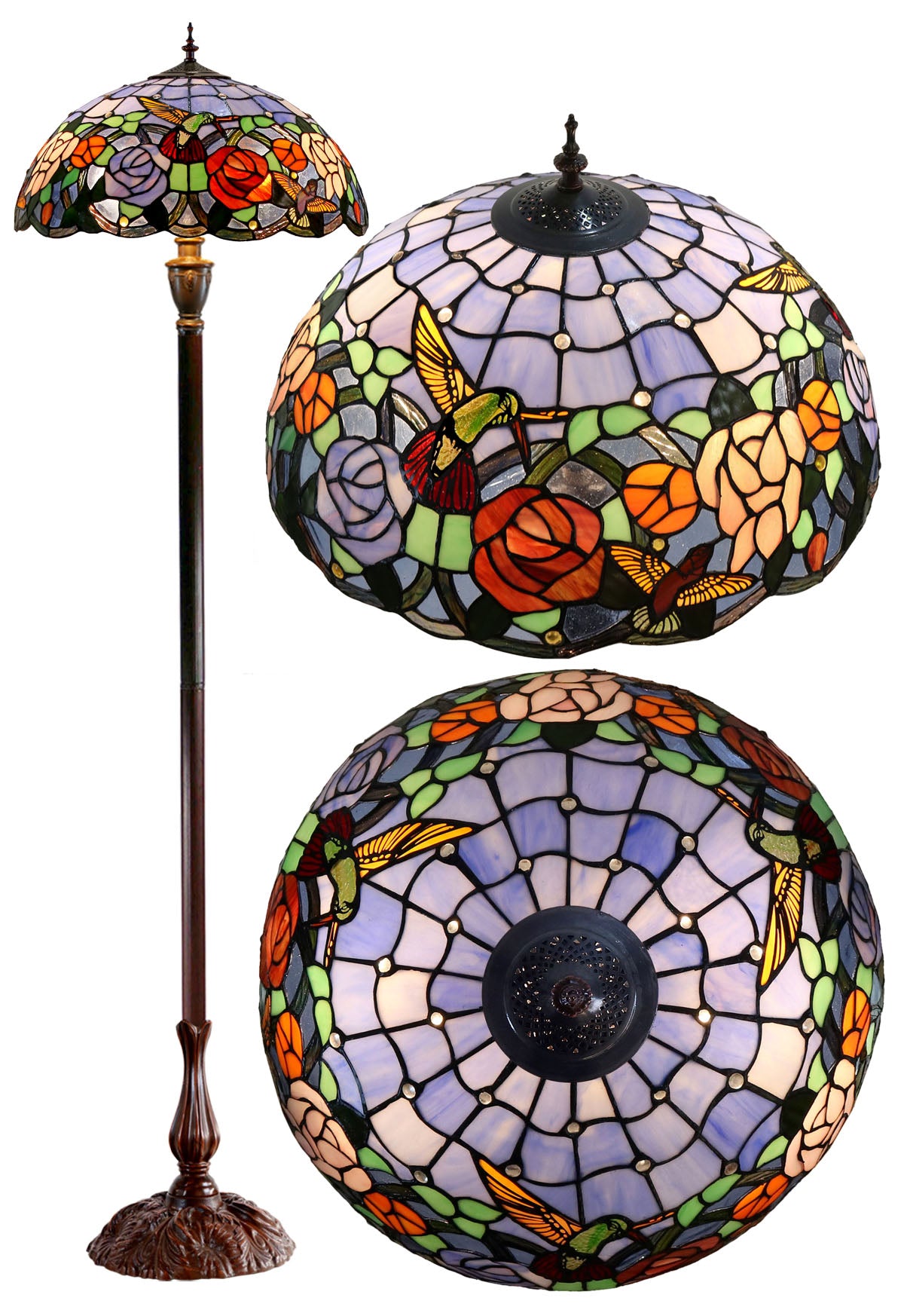18" Hummingbird Flower Stained Glass Tiffany Floor Lamp Buy Floor Lamps 1460755