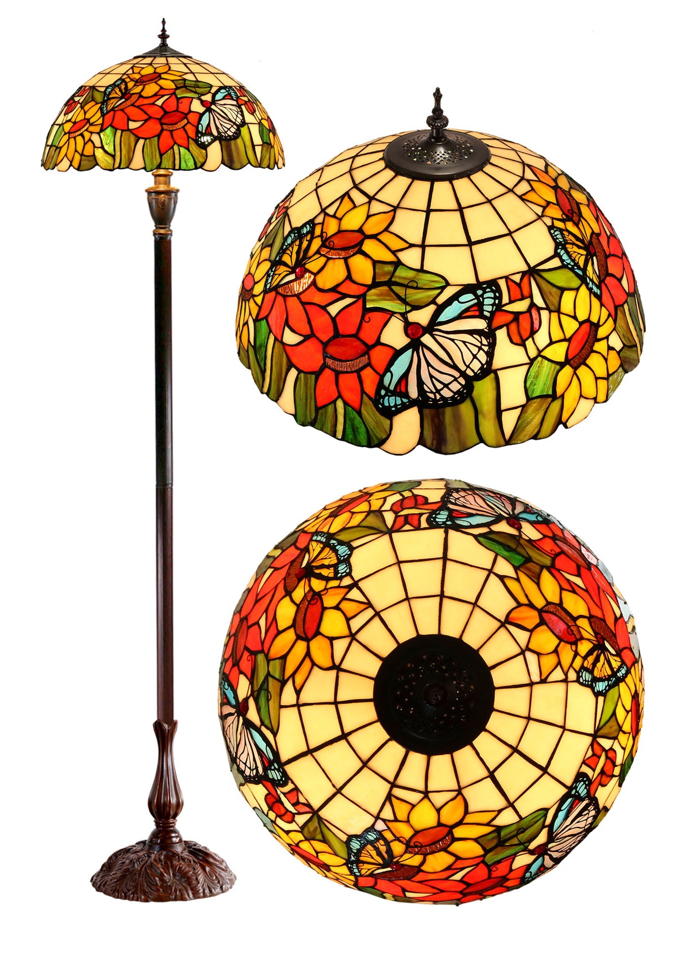 18" SunFlower Butterfly Tiffany Floor Lamp Buy Floor Lamps 1460758
