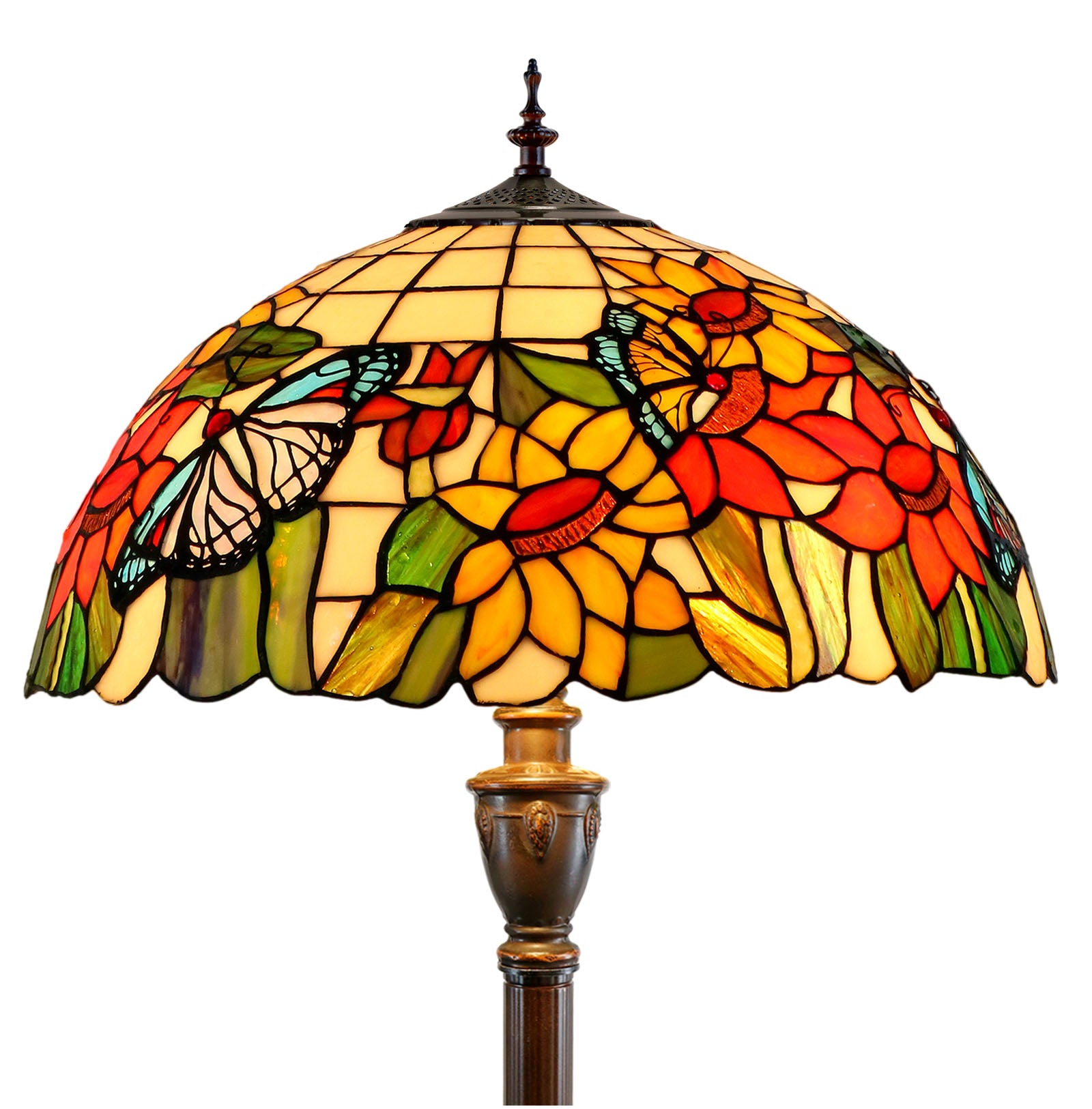 18" SunFlower Butterfly Tiffany Floor Lamp Buy Floor Lamps 1460758