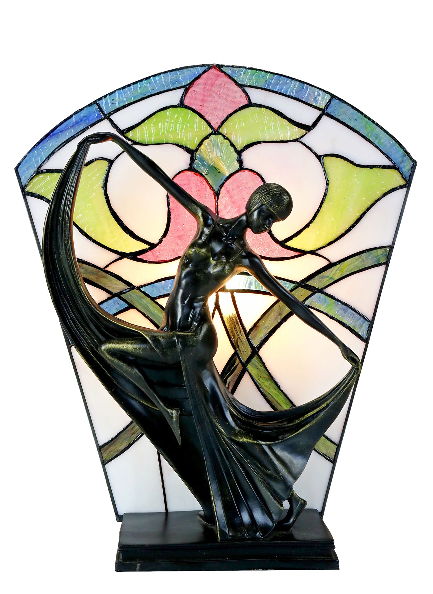 Amazing Art Deco Dancer Figurines Tiffany Stained Glass Lamp Buy