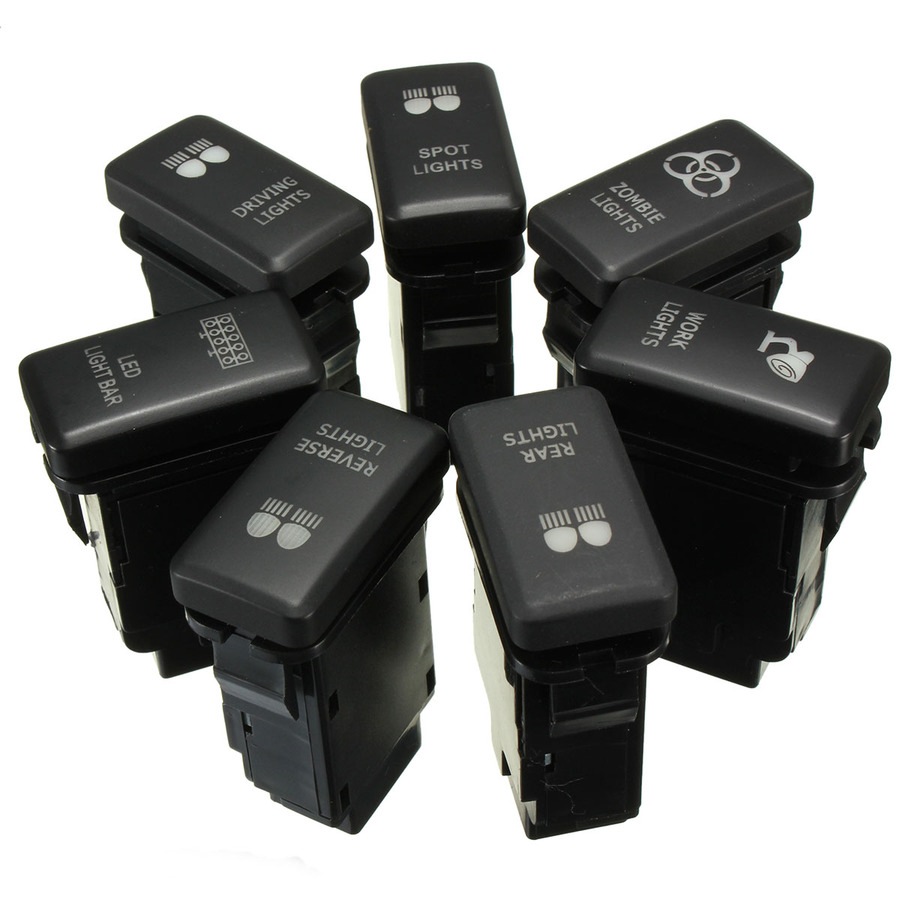 Dual Blue LED Illuminated Light Switch Push On/Off 12V For Toyota