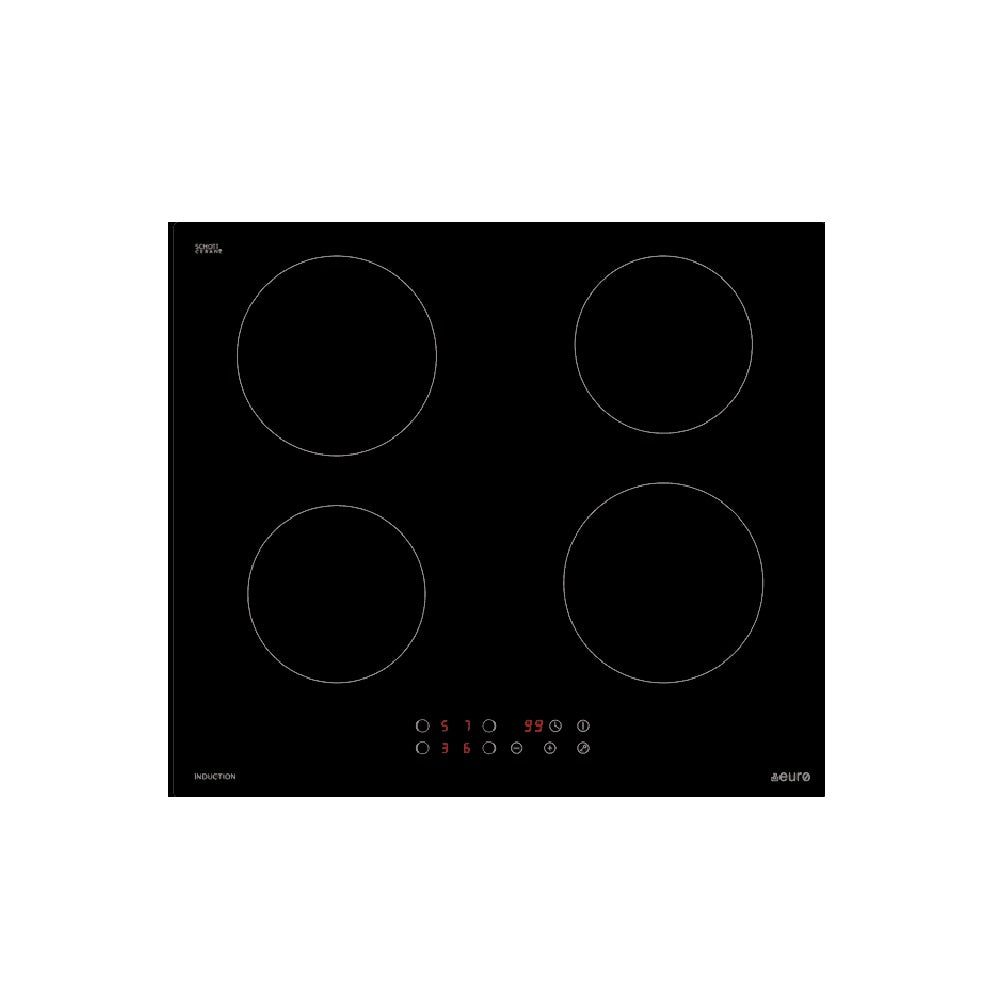 Euro Appliances Cooktop Ceran Induction Glass Electric 60cm Black