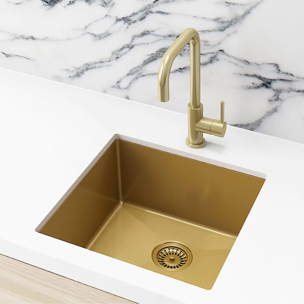 Meir Single Bowl PVD Kitchen Sink 450mm Brushed Bronze Gold MKSP
