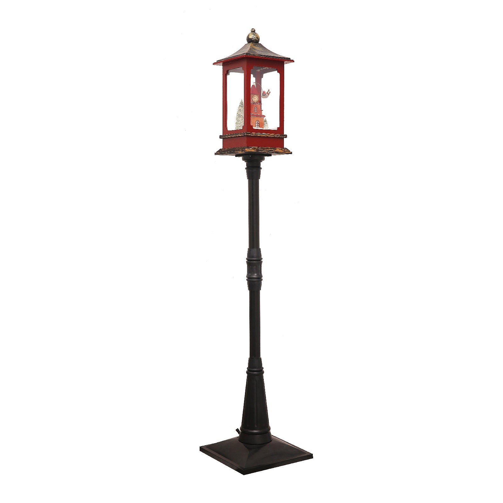 190cm Musical Snowy Christmas House Lantern On Lamp Post Buy