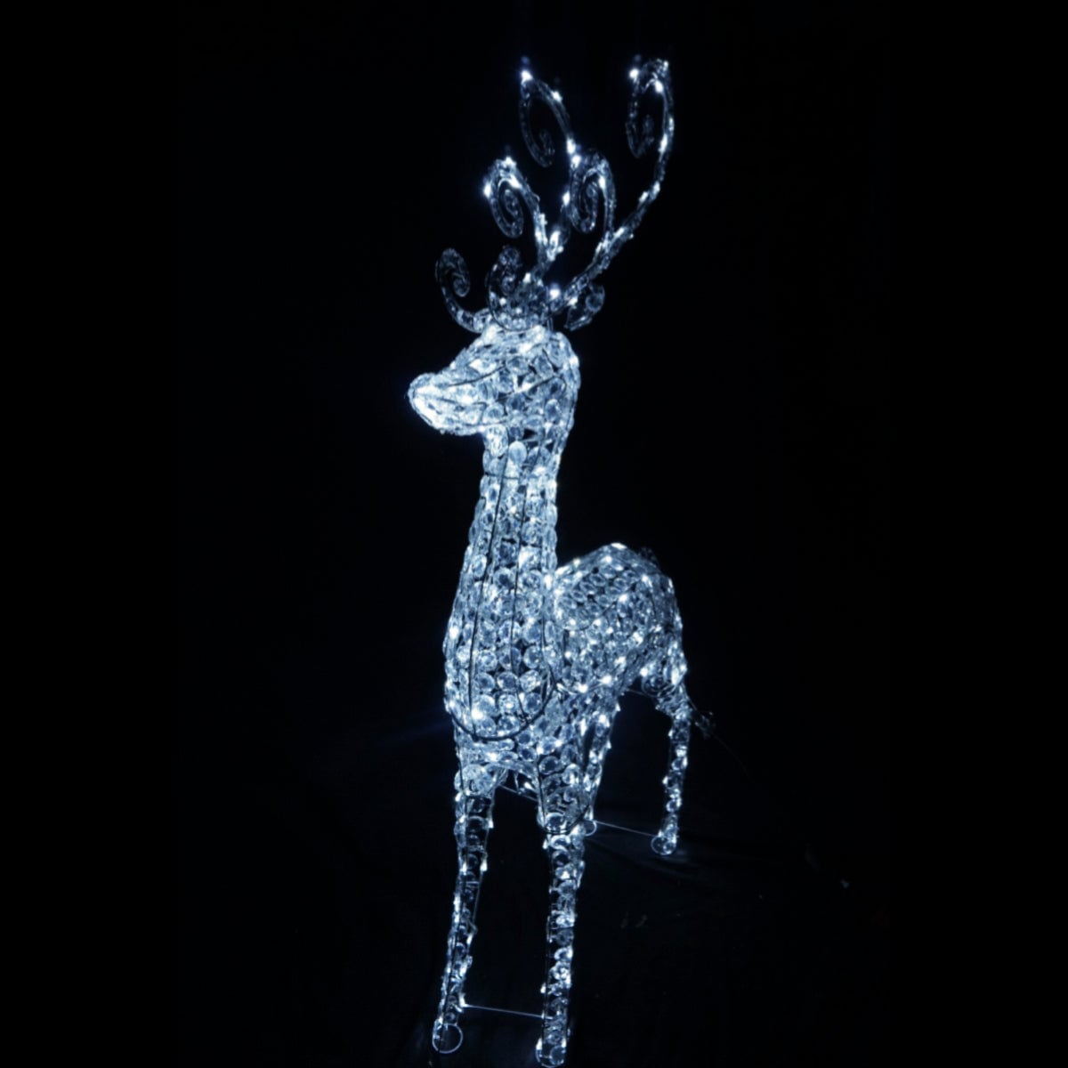 3D Crystal Reindeer 80x22x150cm 260 White LED Display Indoor/Outdoor ...