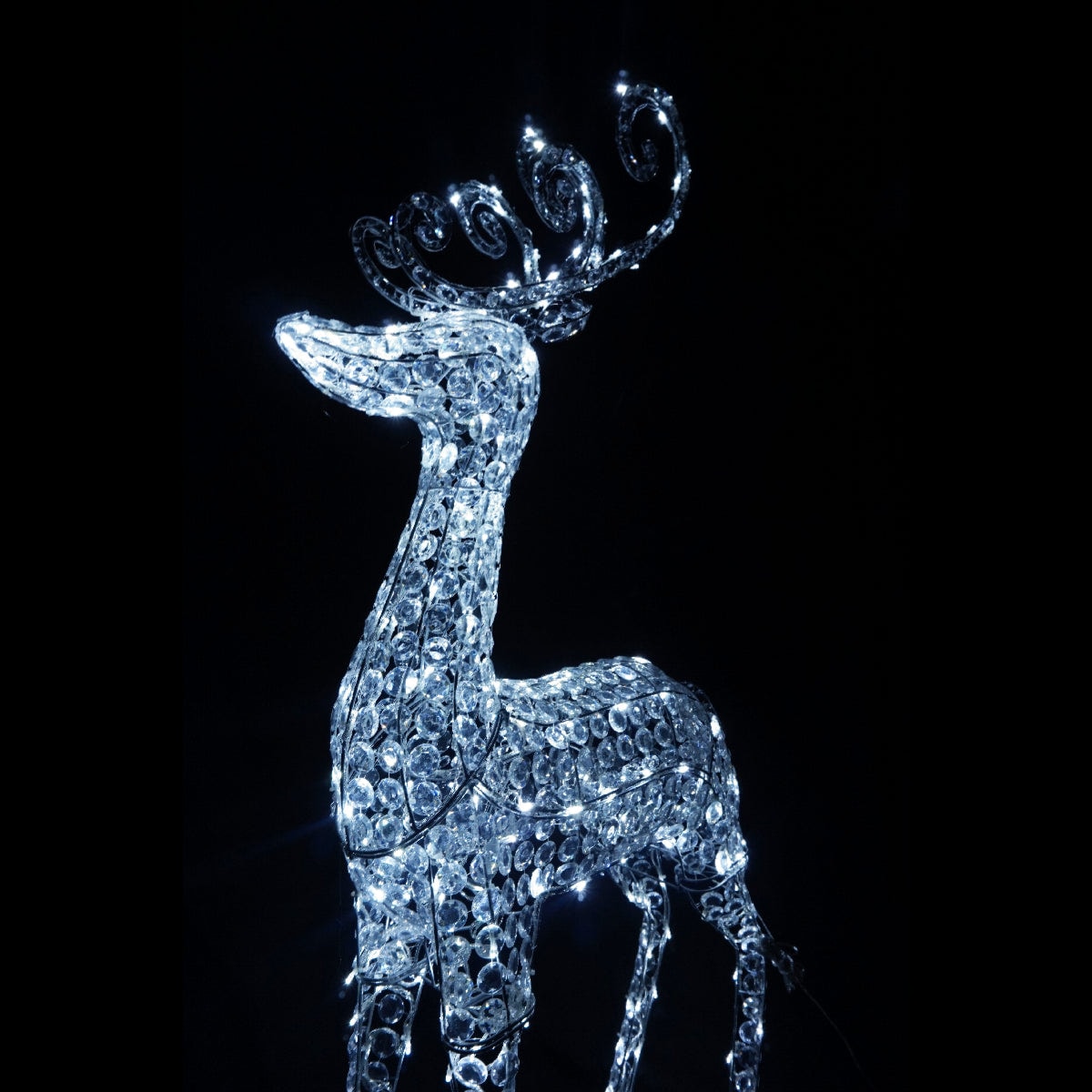 3D Crystal Reindeer 80x22x150cm 260 White LED Display Indoor/Outdoor ...