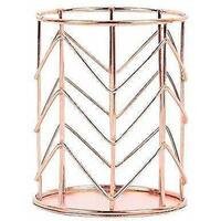 Rose Bay Boutique Copper/Rose Gold Makeup Brush Holder, Desk Organiser for Pens