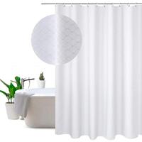 White Waffle Shower Curtain,Anti Mould and Mildew Resistant Bathroom Shower Curtain