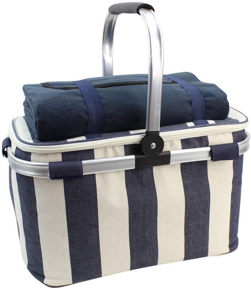 picnic basket with insulated cooler