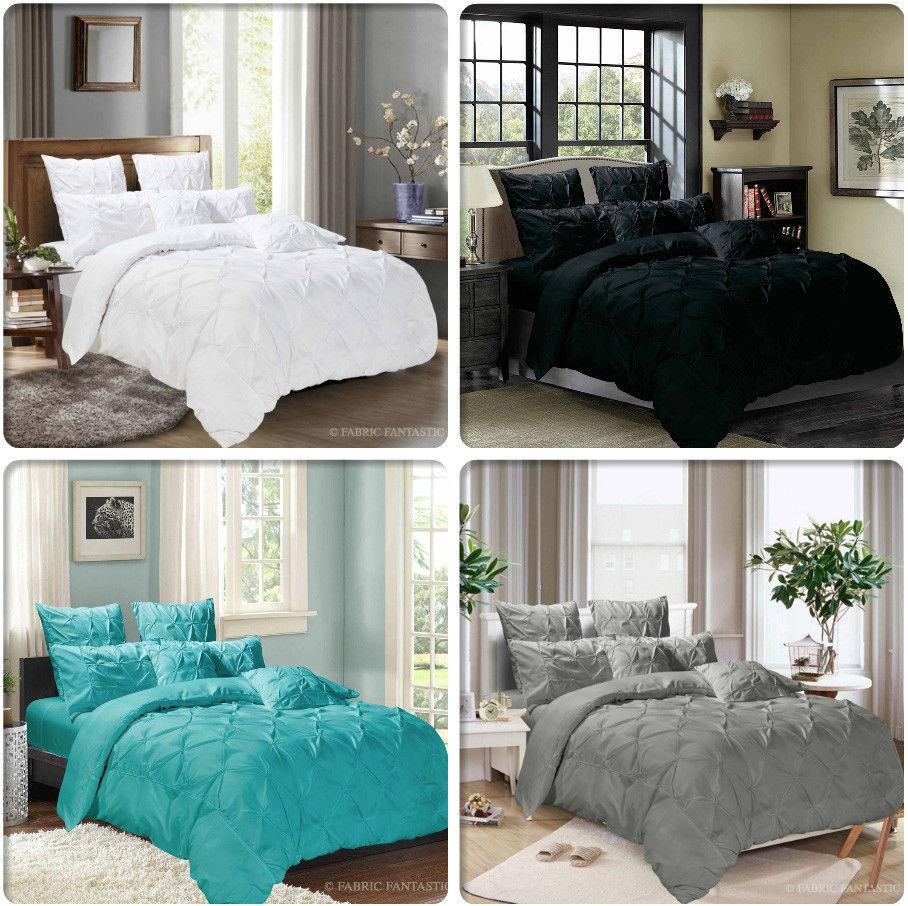 Pinch Pleat Duvet Doona Quilt Cover Set Double Queen King Super