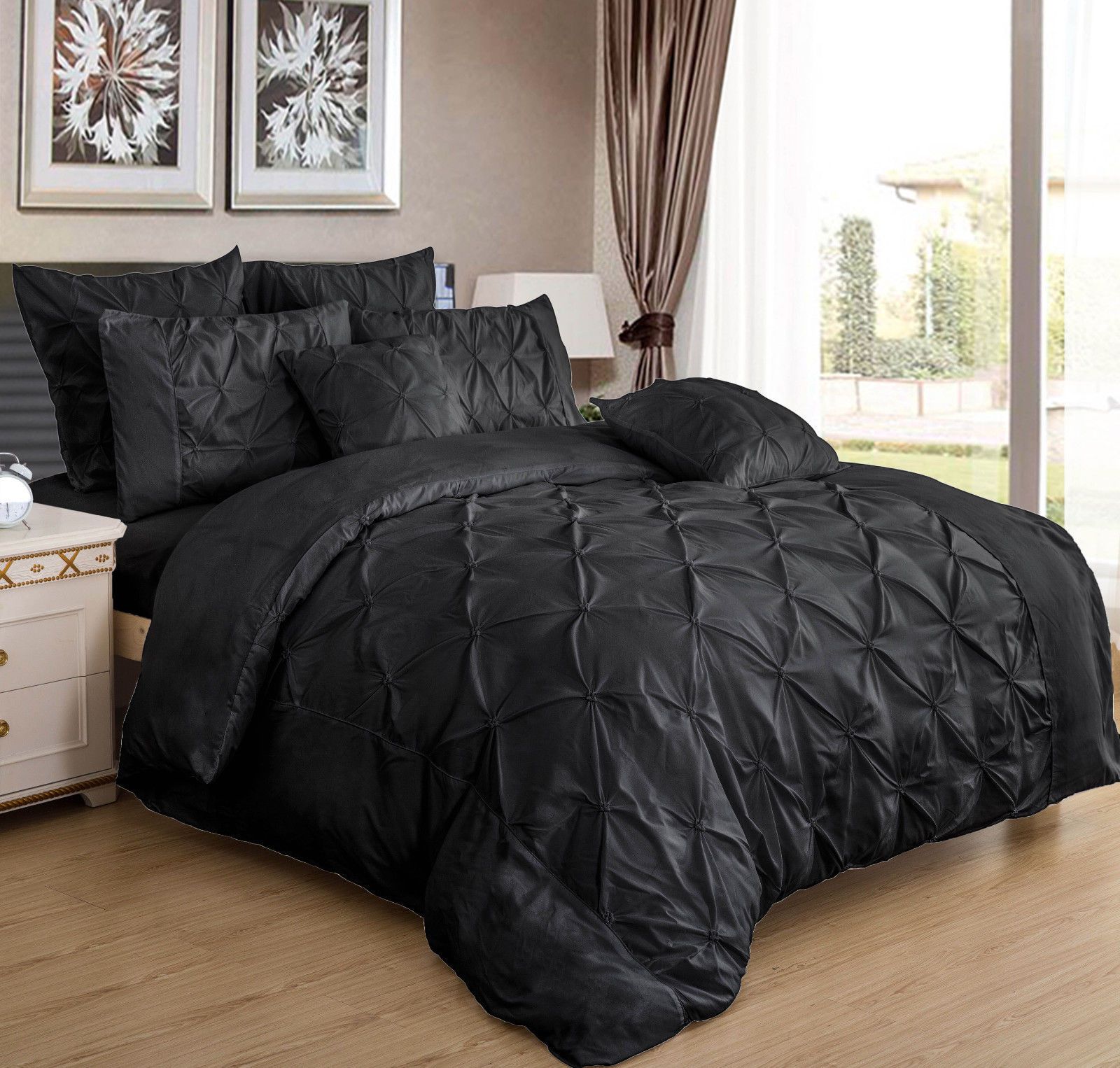 Pinch Pleat Duvet Doona Quilt Cover Set Double Queen King Super