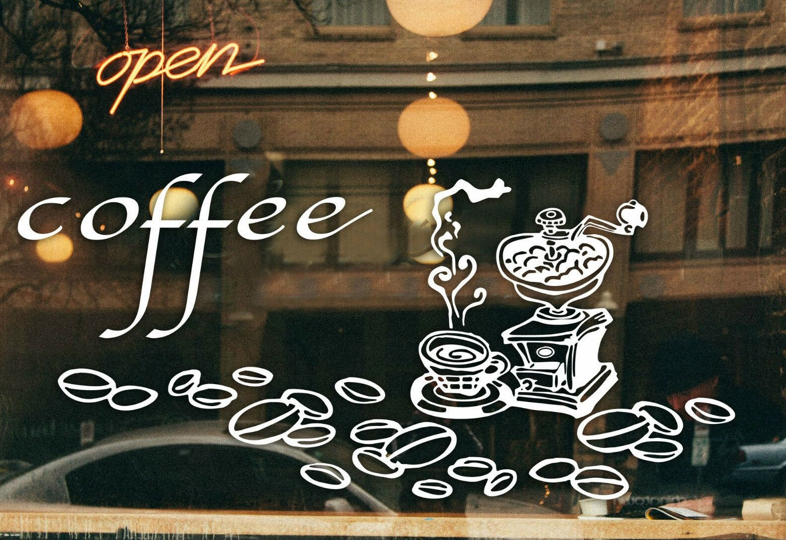 Cafe Cake  Take Away Shop Window Wall Stickers  Buy  Cafe Cake  Take Away Shop Window Wall Stickers  Buy