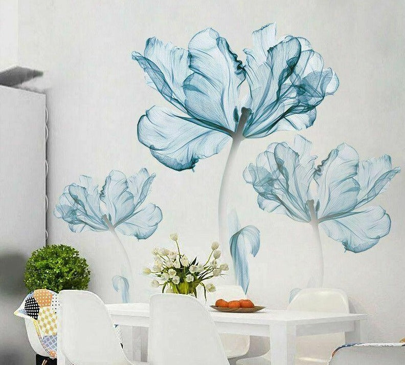 Large Blue Flower Wall Art Stickers | Buy Kid's Wall Stickers - 1301094