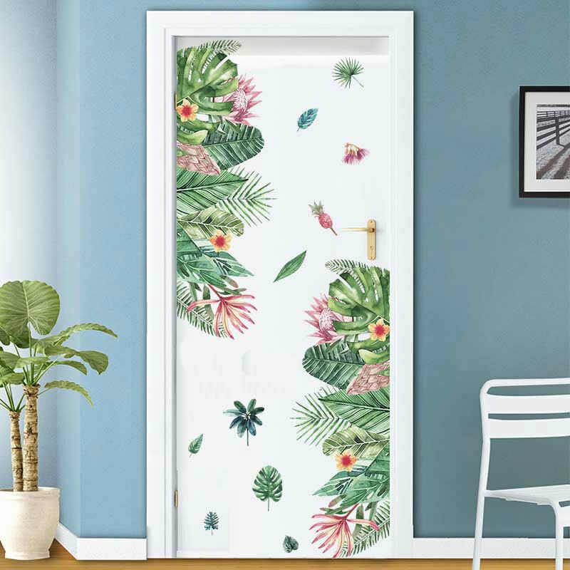 Tropical Flower Leaves Removable Wall Art Border Sticker Decal Kid
