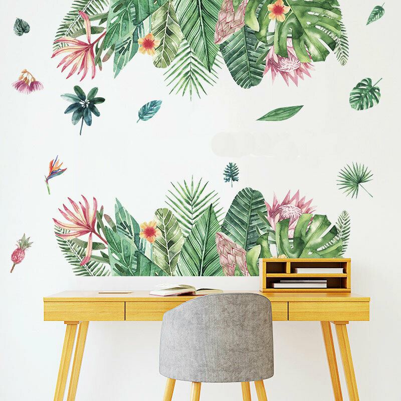 Tropical Flower Leaves Removable Wall Art Border Sticker Decal Kid Nursery Decor Buy Kid's
