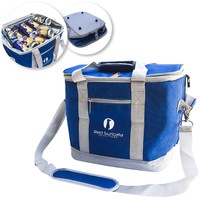 Red Suricata Large Collapsible 30L Soft Cooler – Heathered Blue/Light Grey