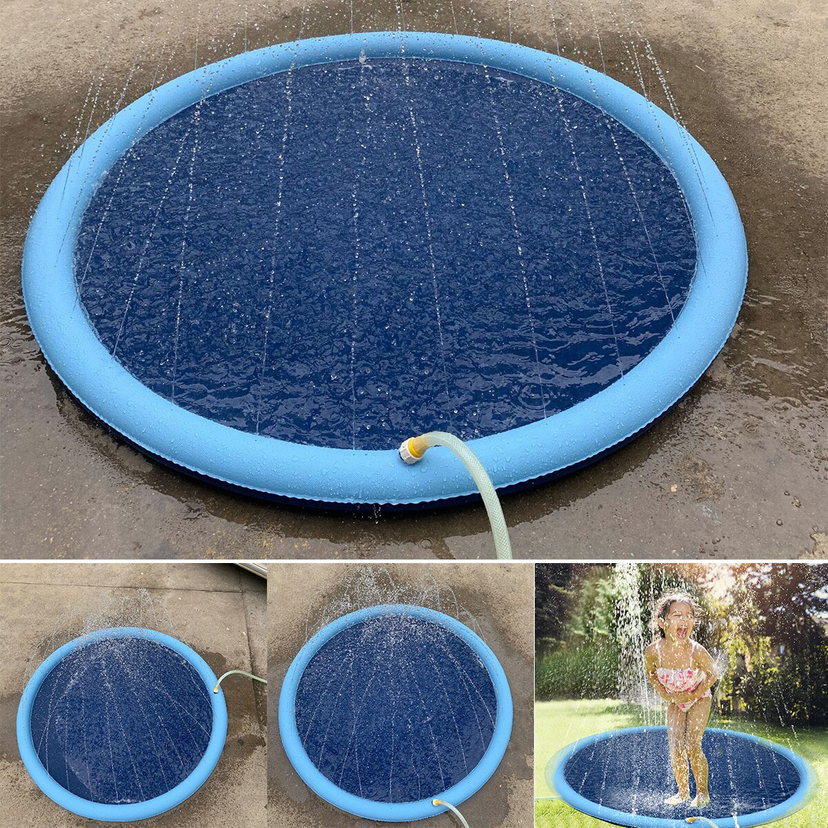 150cm Blue Water Sprinkler Outdoor Play Mat for Kids, Dogs and Kidsat