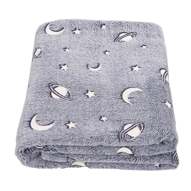 Soft Gray Glow in the Dark Moon and Stars Blanket NP20 Buy Throw