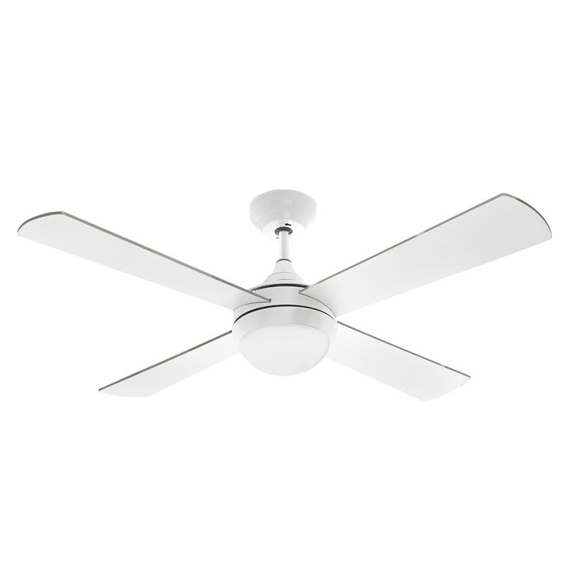 Arlec 120cm White Columbus Ceiling Fan With Led Light And Remote Control