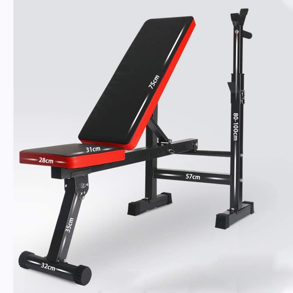 Adjustable Benches Rack Barbell Rack Weightlifting Bed Foldable Press
