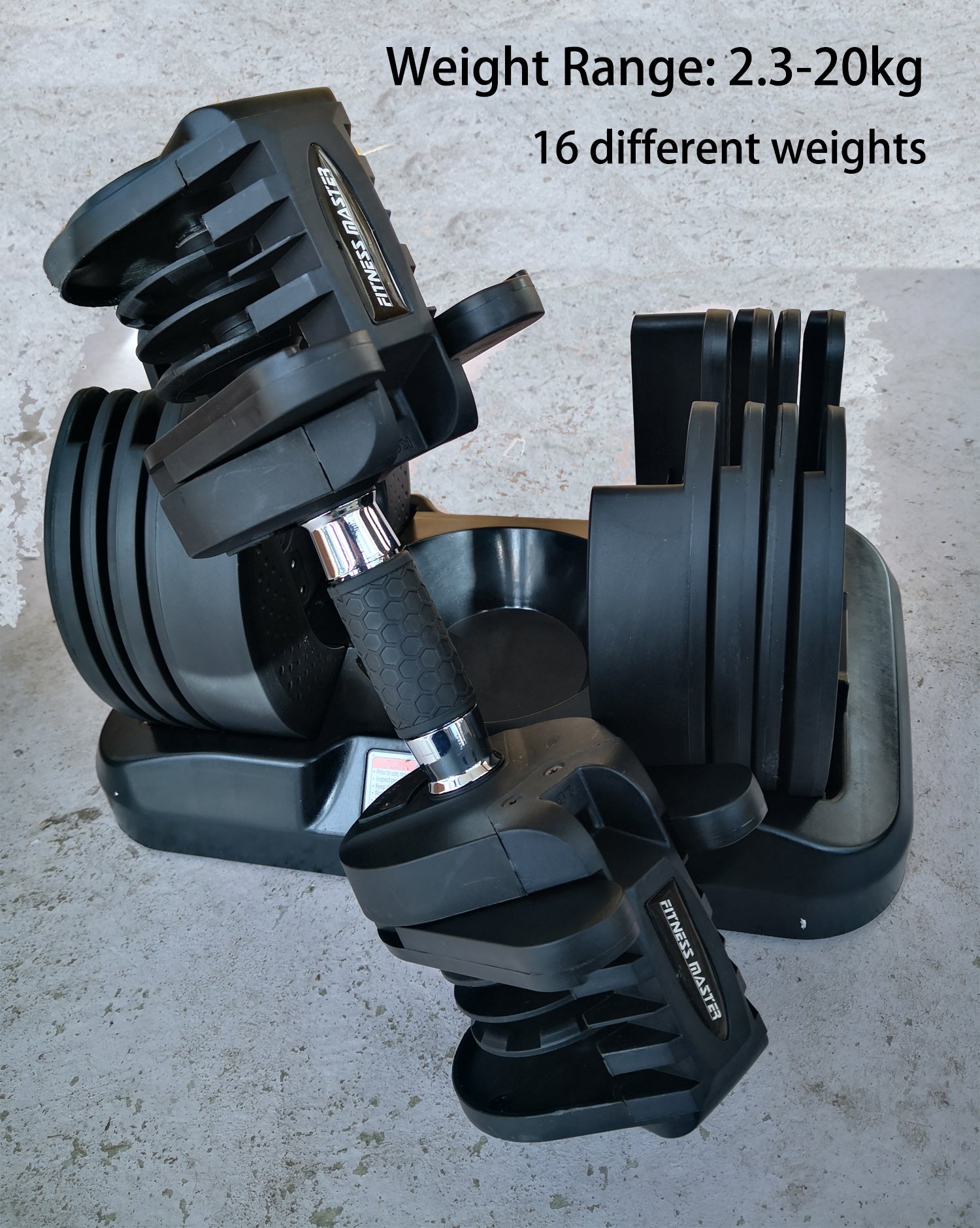 Fitness Master 2x20kg Adjustable Dumbbells Home Gym Exercise Equipment