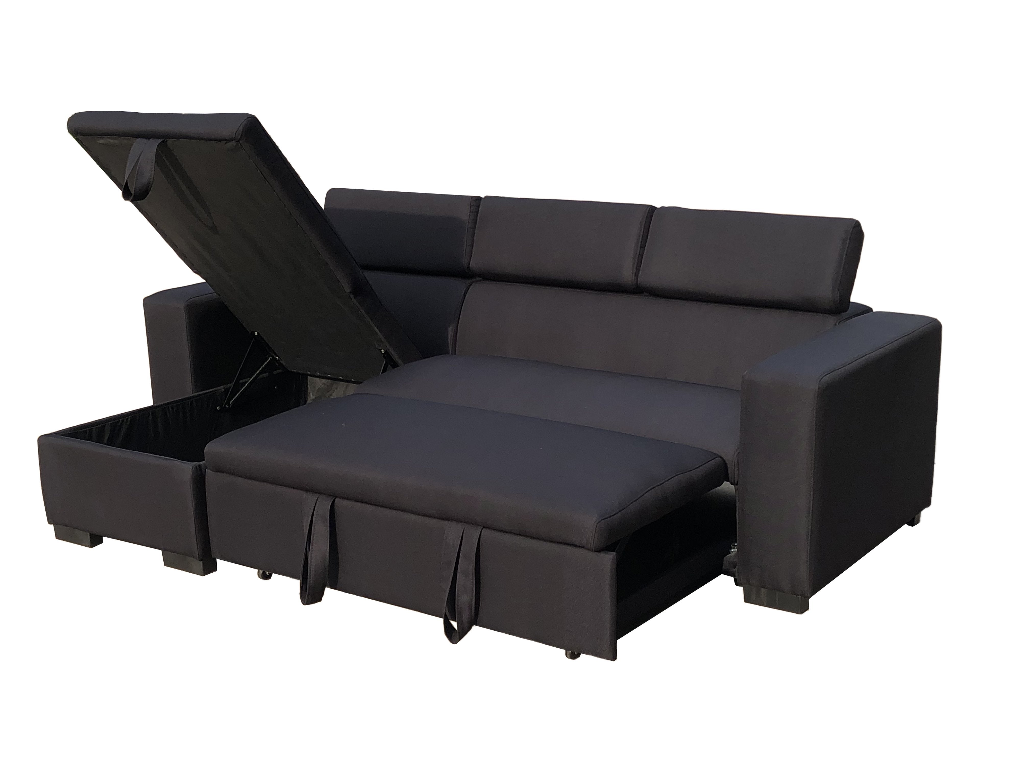 sofa with chaise and bed