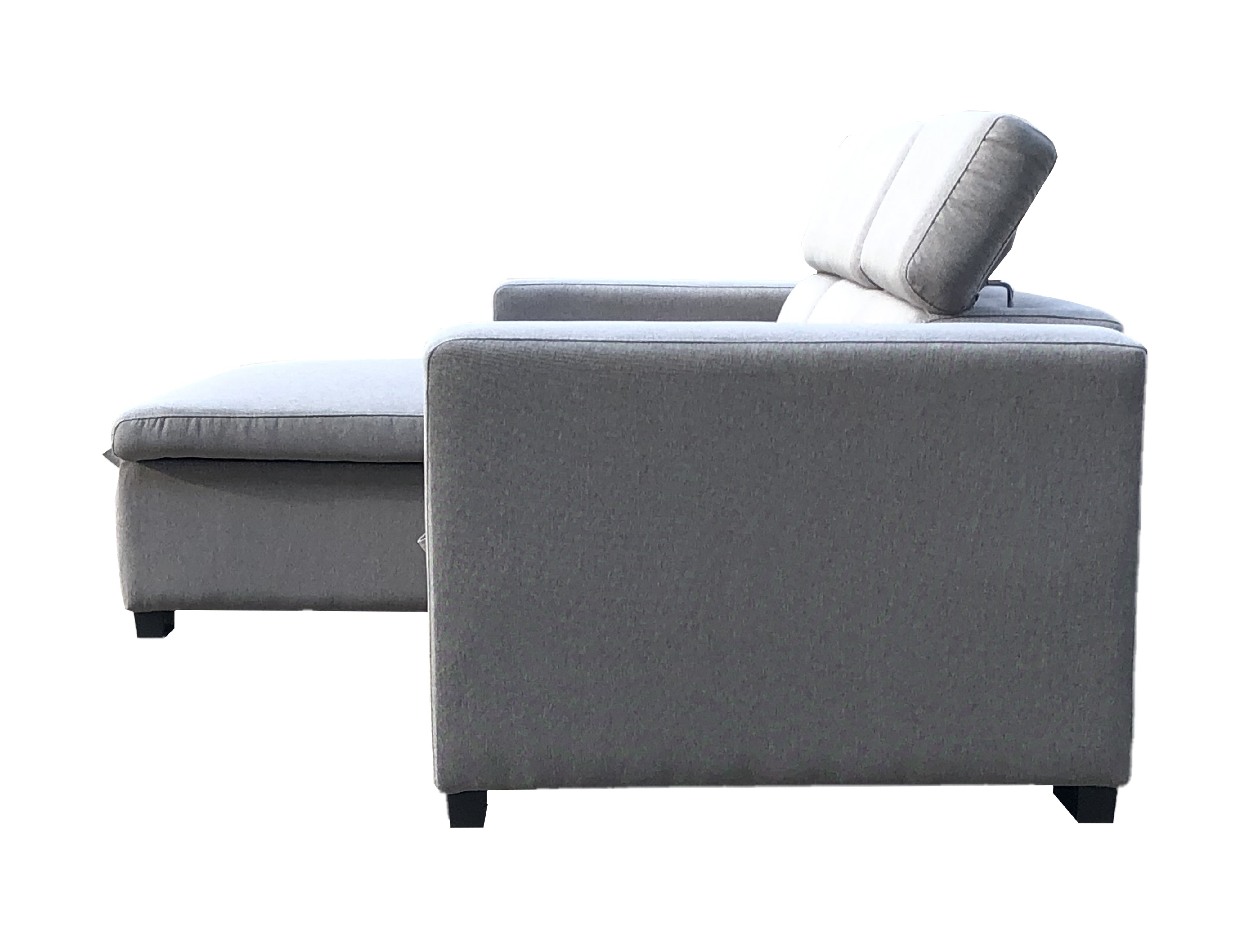 Linen Fabric 3 Seater Pullout Sofa Bed Modular with Storage Chaise