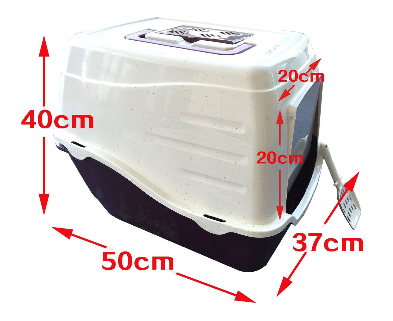 Portable Hooded Cat Toilet Litter Box Tray House With Handle and Scoop