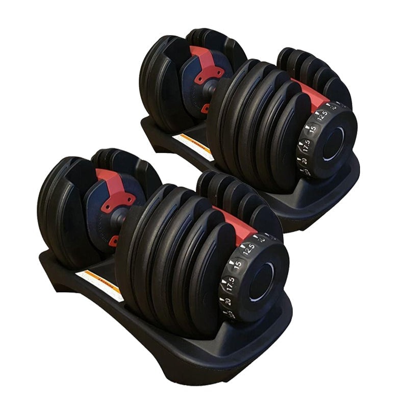48kg Adjustable Dumbbell Set Home GYM Exercise Equipment Weight 2x 24kg
