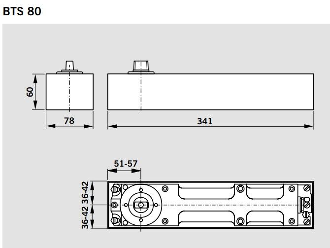 Dorma Door Closer BTS80 EN6 Floor Spring Back Check Hold Open Double