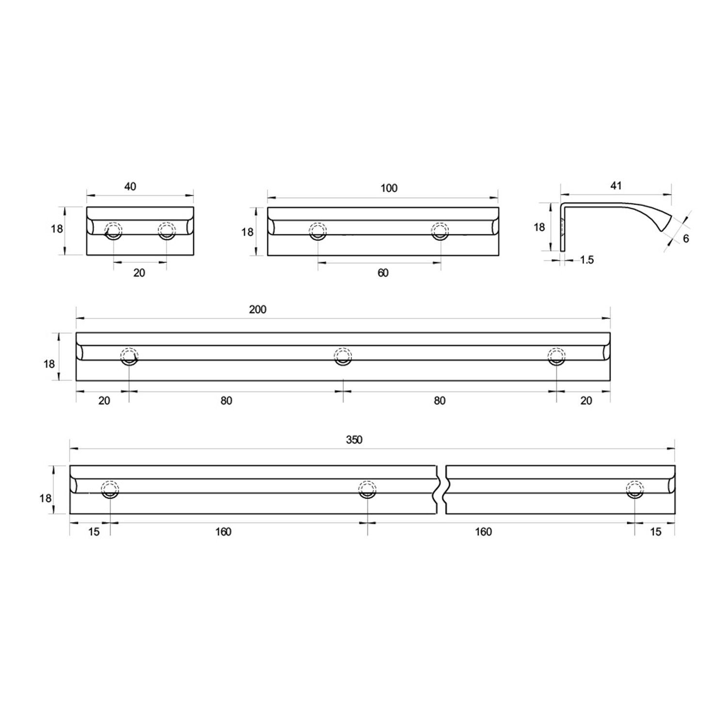Kethy Fornel Curved Edge Pull Handle Brushed Brass Anodised Buy