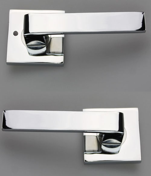 Nidus Door Handle Mediterranean Turin Square Privacy Lever Set Polished Chrome Buy Door Handles Knobs 1411964