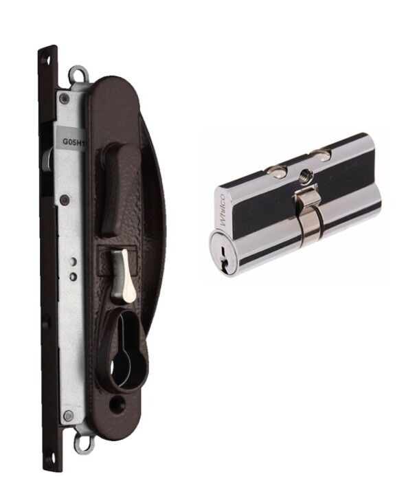 Whitco Sliding Security Screen Door Lock W865313 Leichhardt Brown w/ C4